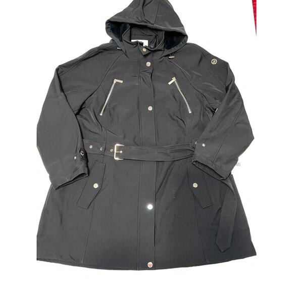 Michael Kors Women's Trench Water Resistant Hooded Raincoat Jacket Plus Sz 1X - Picture 15 of 15
